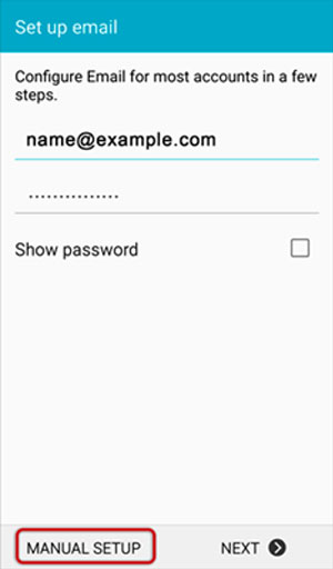 Setup COMCEL.NET email account on your Android Phone Step 1