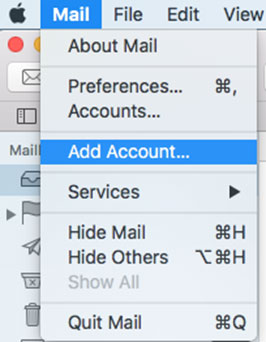 Setup AOL.DE email account on your Appie Mail Step 1