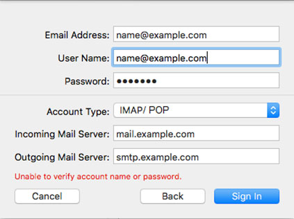 Setup AOL.CO.UK email account on your Apple Mail 4