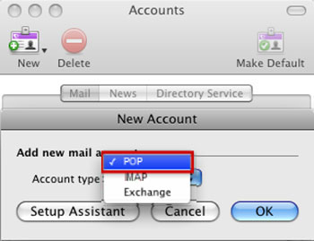 Setup ACCESSCABLE.NET email account on your Entourage Step 3