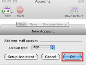 Setup VOLCANO.NET email account on your Entourage Step 4