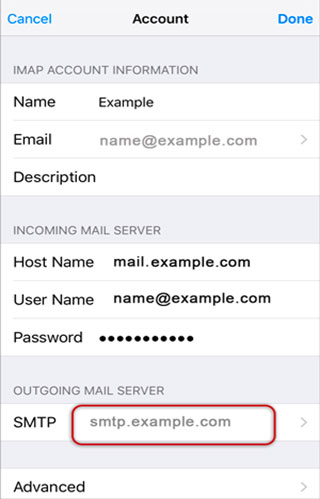 Setup CA.INTER.NET email account on your iPhone Step 12
