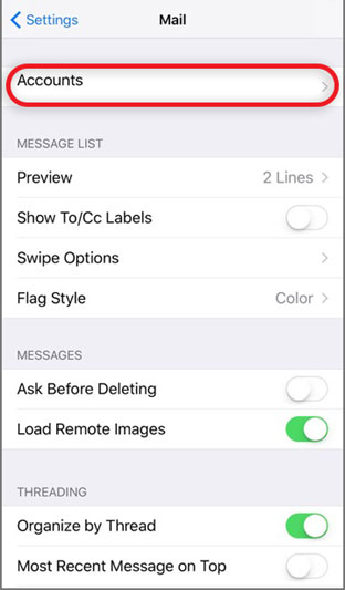 Setup GHOTI.ORG email account on your iPhone Step 3