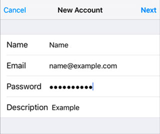 Setup GMAIL.DE email account on your iPhone Step 7