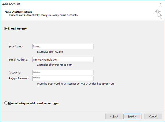 Setup UOL.COM email account on your Outlook 2010 Step 2
