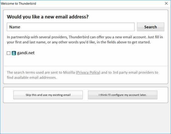 Setup ORANGE-GSM.COM email account on Thunderbird email client Step 2