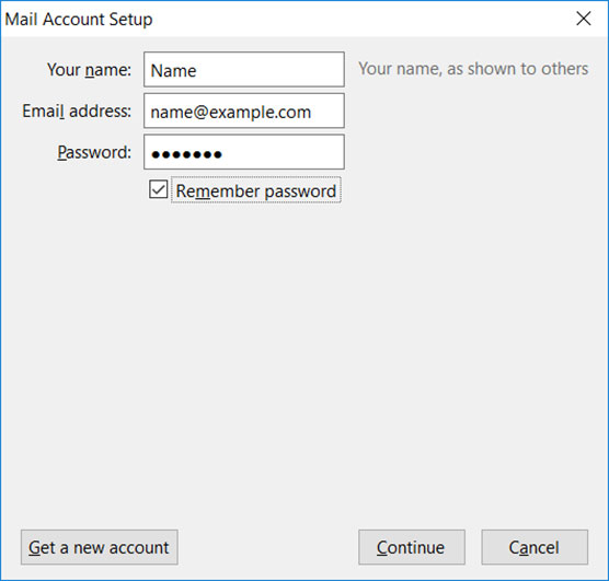 Setup GMX.DE email account on Thunderbird email client Step 3
