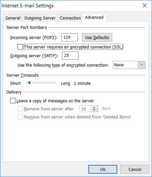 att email server settings on outlook 2007