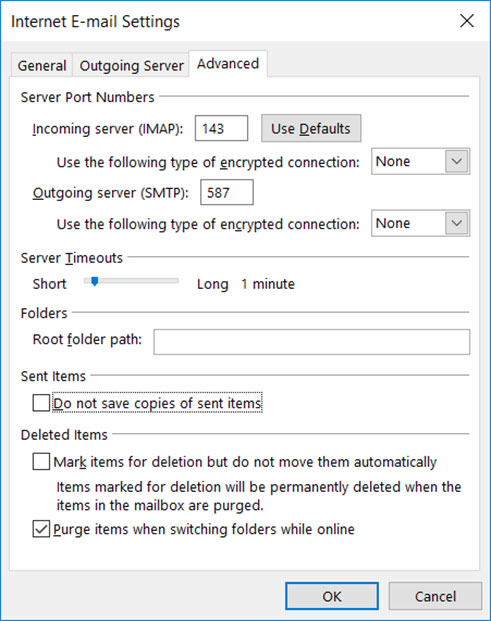 Setup BRIGHTOK.NET` email account on your Outlook 2010 Manual Step 8