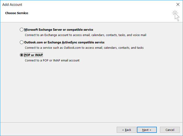 Setup SENT.AS email account on your Outlook 2013 Manual Step 3