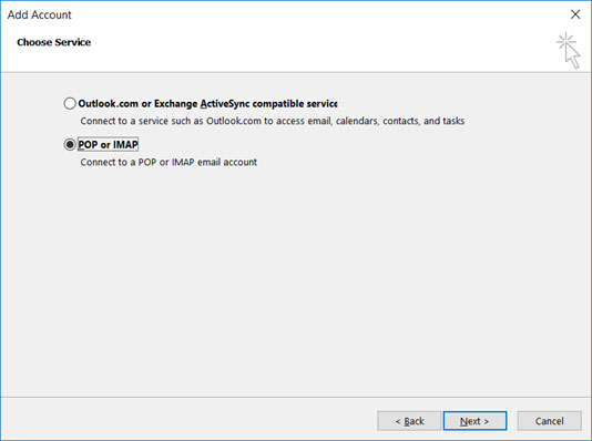 Setup STARBAND.NET email account on your Outlook 2016 Manual Step 3 - Method 1